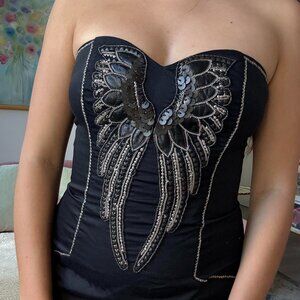 French Connection Y2K Rockstar Strapless Diva Dress